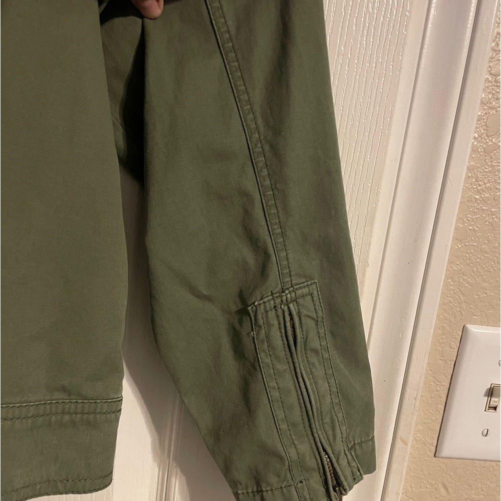 Eddie Bauer Olive Green Utility Bomber Jacket Womens XXL Cotton Zip Front Casual - Picture 6 of 7